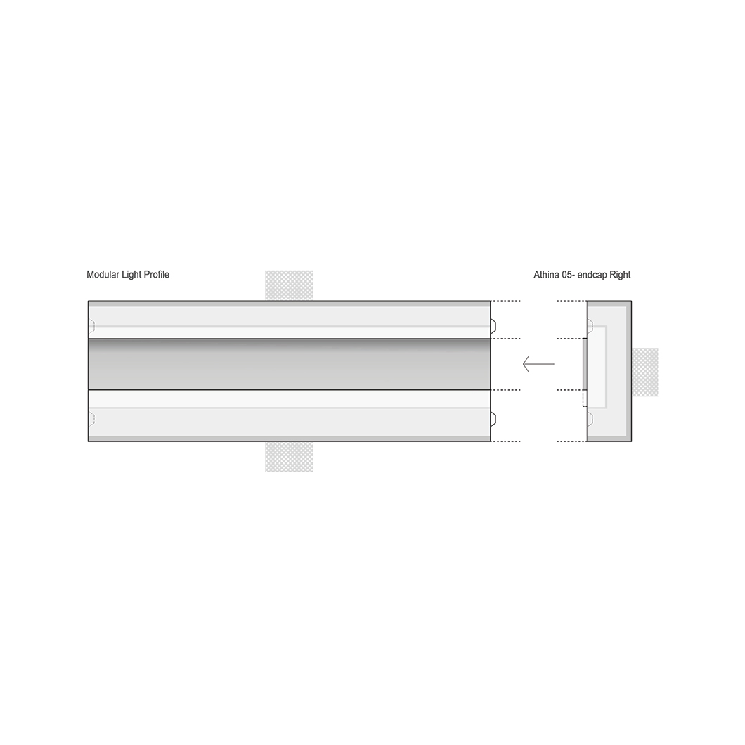 Nama Athina Modular 05 Endcap R Plaster In Linear LED Profile| Image:1