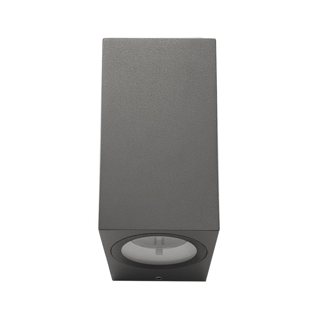 DLD Boxi Dual Emission Outdoor Wall Light in anthracite on white background