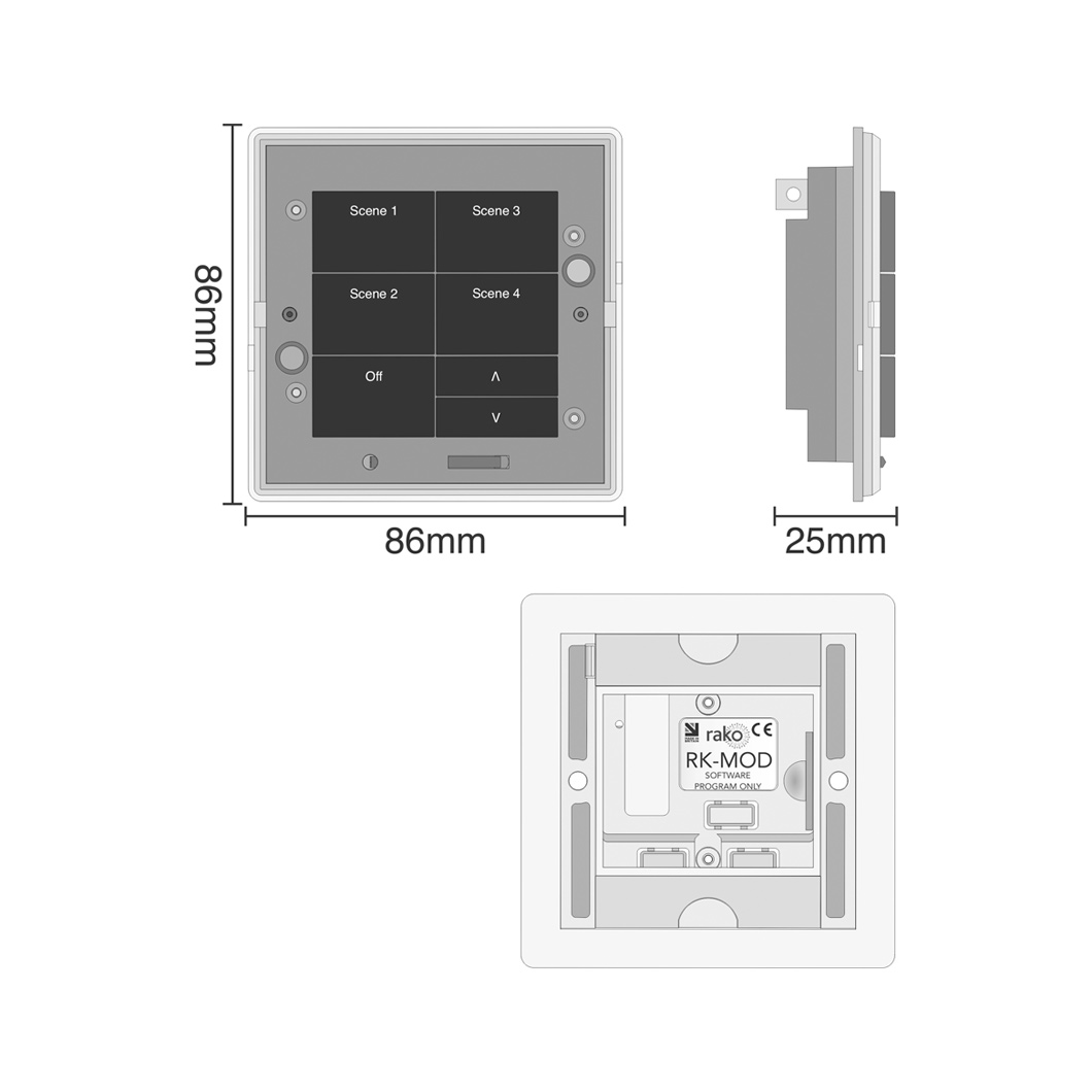 Rako RK MOD Wireless Wall Plate Control Module| Image:2