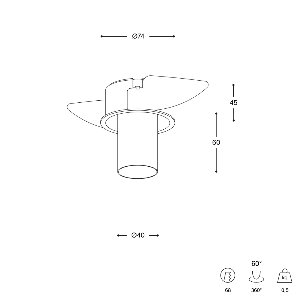 Prado Acrobat Mini Trim Short Recessed Adjustable Spot Light| Image:2