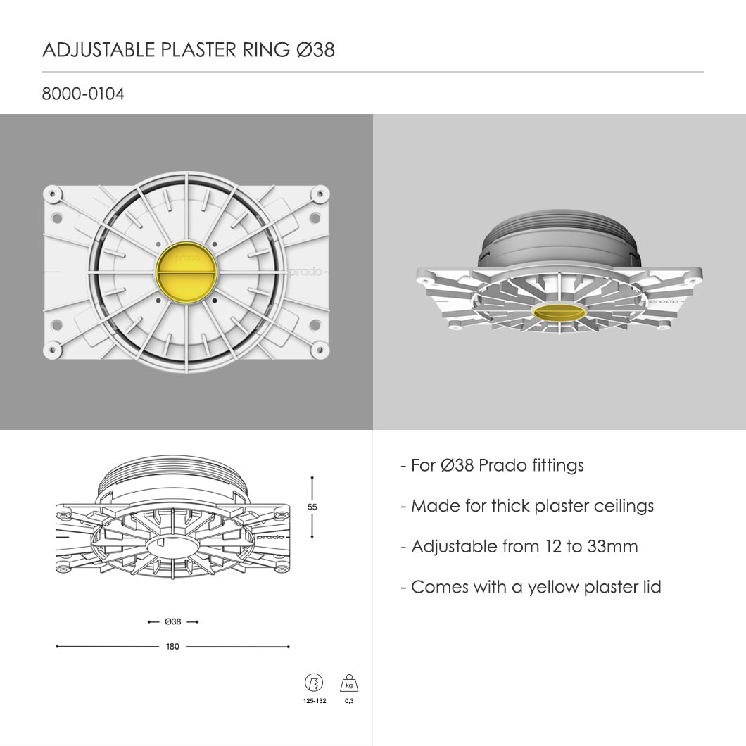 Prado Acrobat Micro Short Adjustable Plaster-In Downlight| Image:2