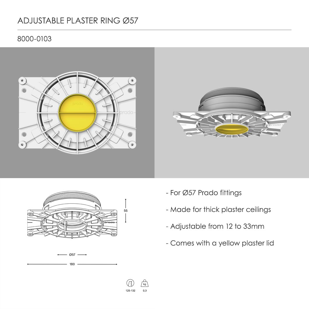 Prado Acrobat Plaster-In Adjustable Spot Light| Image:4