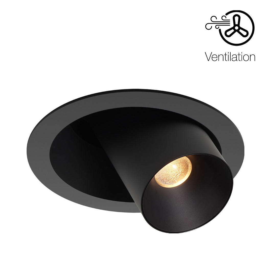 Prado Light + Ventilation Trim Long Adjustable Recessed Downlight| Image : 1