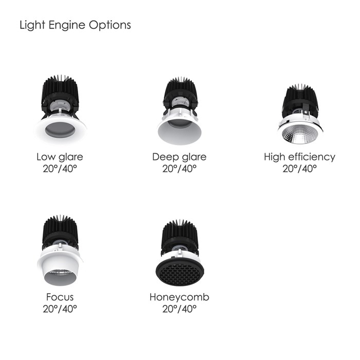 CLEARANCE DLD Fuji Triple LED Adjustable Plaster In Downlight: White Bezel, 2700K, 40d Beam| Image:2