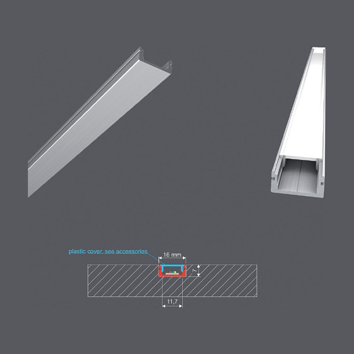 LED Profilelement AU Flat Niche Alu Profile| Image:1