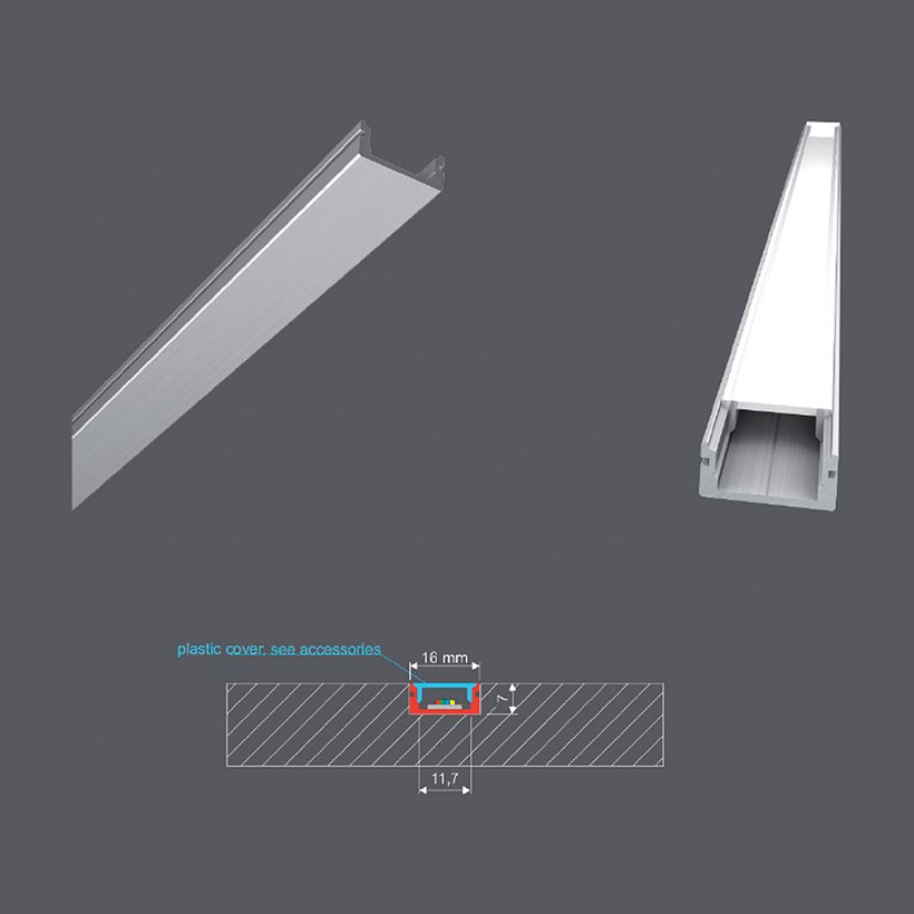 LED Profilelement U Flat Niche Alu Profile| Image:1