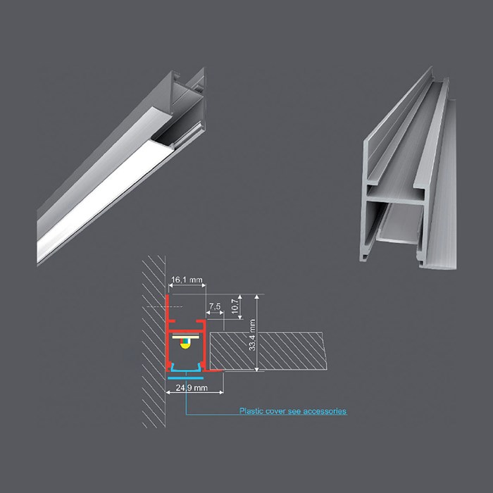 LED Profilelement FR14 Niche Alu Gap Profile| Image:1