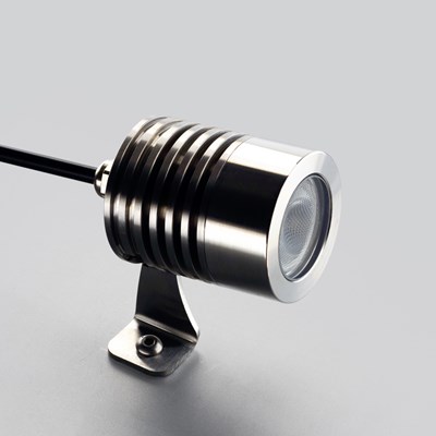 LLD Point M IP67 waterproof outdoor adjustable LED spot light in stainless steel, with or without spike