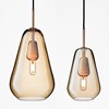 Nuura Anoli 1 Small & Medium Pendant with gold glass diffuser on white background