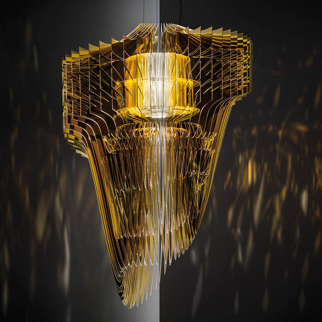 Slamp Aria Gold Pendant | Darklight Design | Lighting Design & Supply