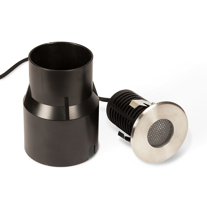 CLEARANCE X-Terior Cirrus LED Recessed Exterior IP67 Floor Uplighter: Stainless Steel, 2700k, 24d Beam| Image:1