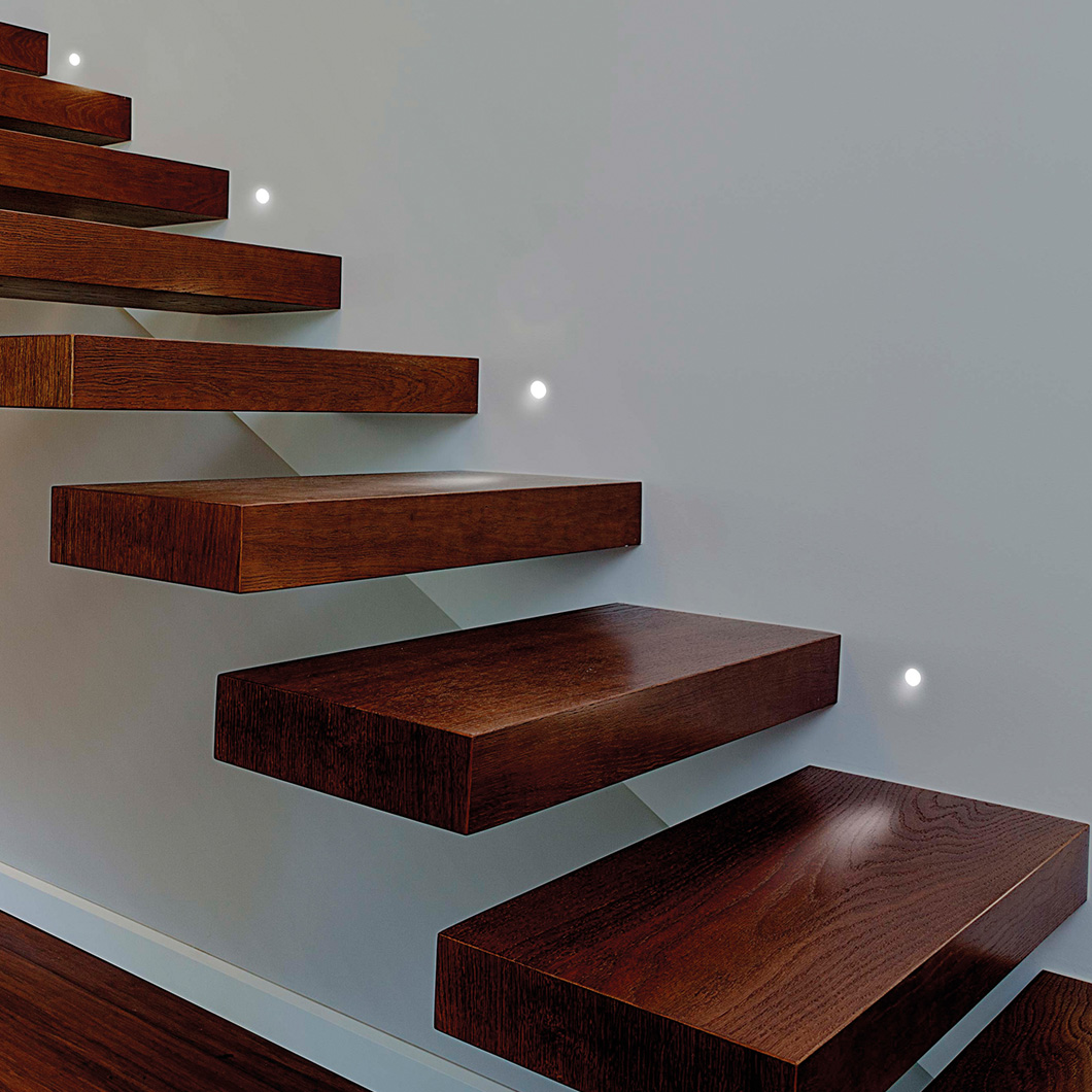 Wall clearance step lights