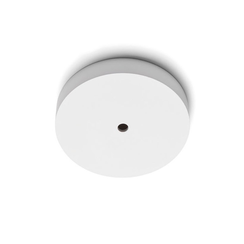 Architectural lighting accessories - a minimal round ceiling rose on white background