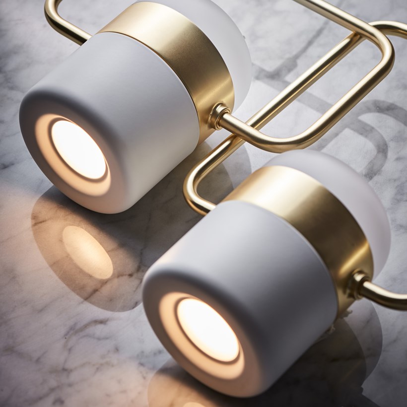 OUTLET Seed Design Ling P1 V LED White and Brass Pendant| Image:2