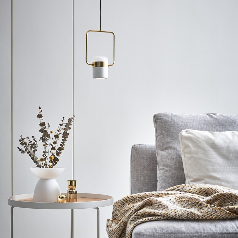 OUTLET Seed Design Ling P1 V LED White and Brass Pendant| Image:3