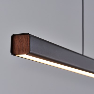 Seed Design Mumu P120 Black & Walnut LED Pendant - Next Day Delivery