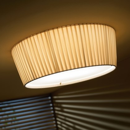 OUTLET Bover Plafonet 95 Ceiling Light Chrome Cream Translucent Ribbon Shade