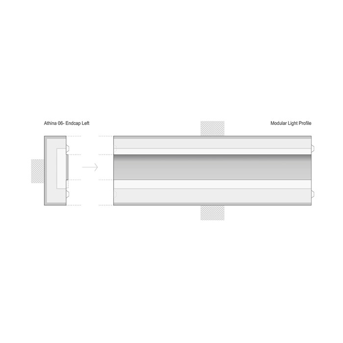 Nama Athina Modular 06 Endcap L Plaster In Linear LED Profile| Image:2
