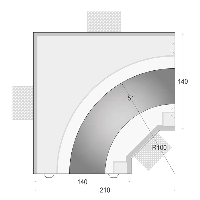 Nama Athina Modular 07 Curve R100 Out Plaster In Linear LED Profile| Image:3