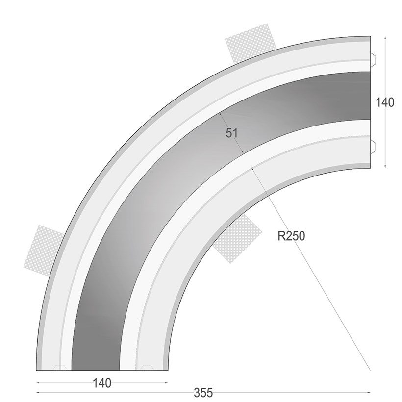 Nama Athina Modular 08 Curve R250 In Plaster In Linear LED Profile| Image:3