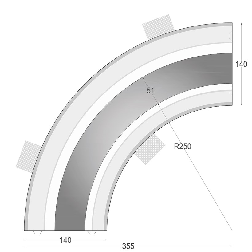 Nama Athina Modular 08 Curve R250 Out Plaster In Linear LED Profile| Image:3