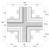 Nama Athina Modular 13 Cross 90 Degree Plaster In Linear LED Profile| Image:4