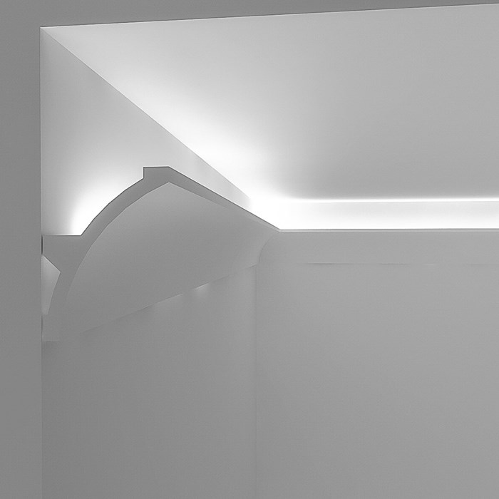 Eleni Lighting EL702 Curved LED Linear Profile Cornice - Next Day Delivery| Image : 1
