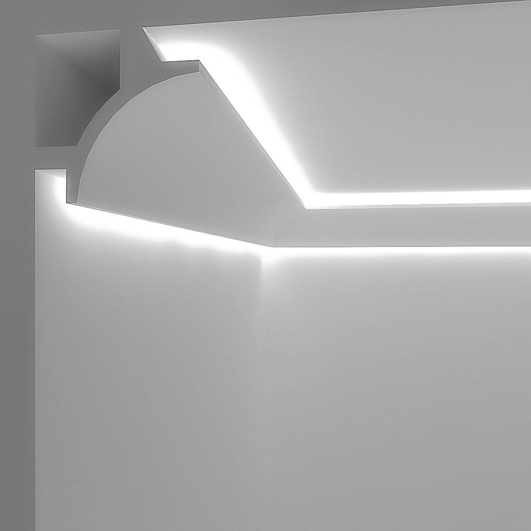 Eleni Lighting El706 Curved Dual Led Linear Profile Cornice