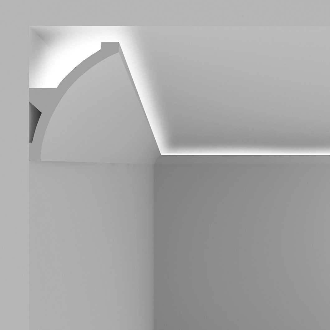 Eleni Lighting EL708 Large Curved LED Linear Profile Cornice, Darklight  Design