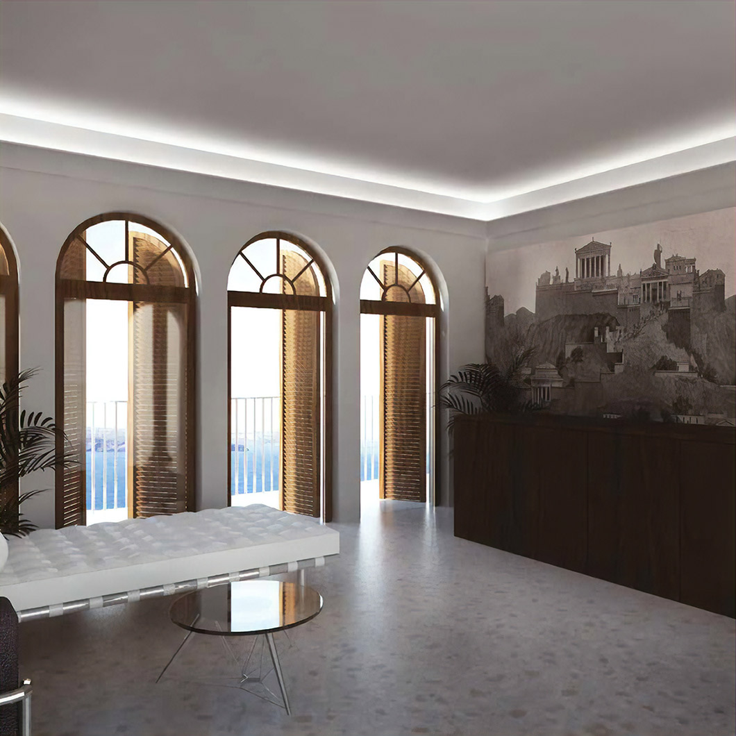 Eleni Lighting El708 Large Curved Led Linear Profile Cornice