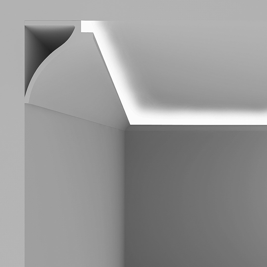 Eleni Lighting EL802 Large Curved LED Linear Profile Cornice, Darklight  Design