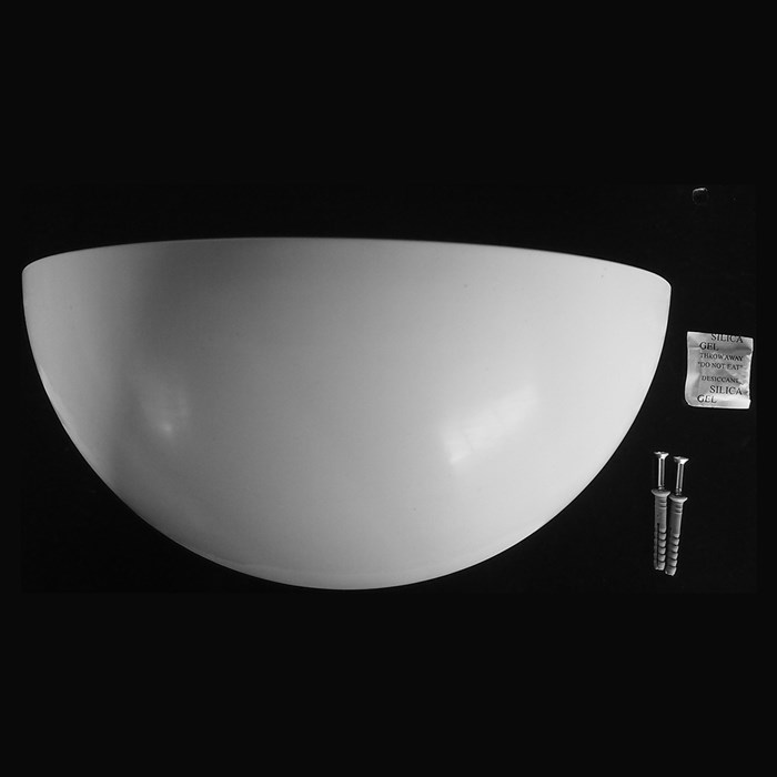 Nama Sfera 01 bowl shaped wall up light with fixings on black background