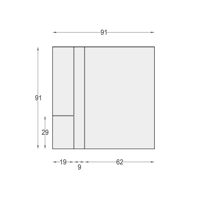 Dimensions front elevation drawing of the Nama Mondi Down Wall Light