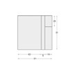 Dimensions front elevation drawing of the Nama Mondi Up Wall Light