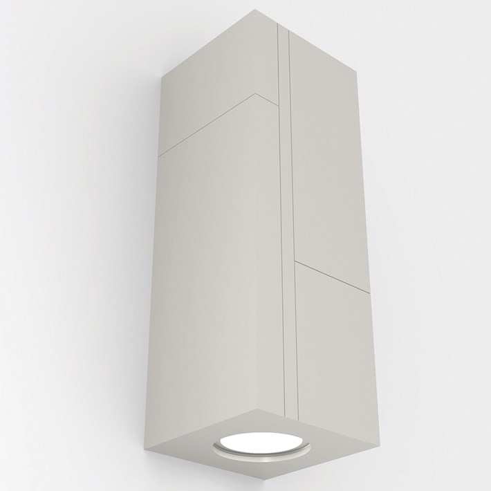 Nama Mondi Up & Down Wall Light installed & switched on white background