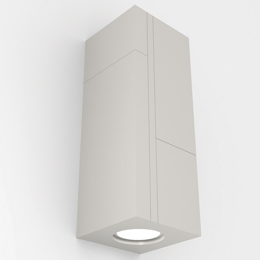 Nama Mondi Up & Down Wall Light installed & switched on white background