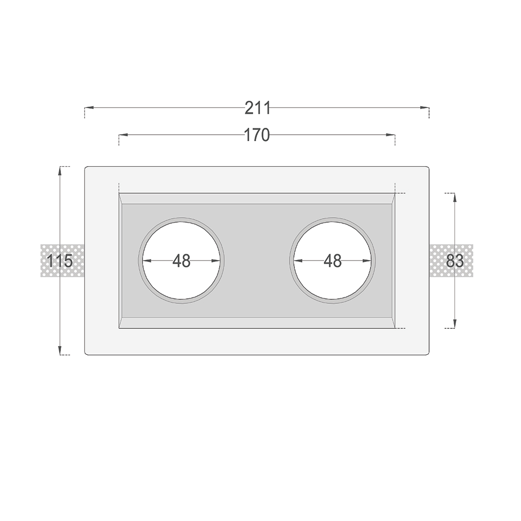 Twin recessed downlight clearance