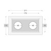 Dimensions drawing front elevation of Nama Fos 09 Twin Plaster In Downlight