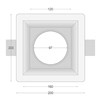 Dimensions drawing front elevation of Nama Fos 18 Square Plaster In Downlight