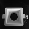 Component frame, lamp holder and fixings of the Nama Fos 18 Square Plaster In Downlight on black background