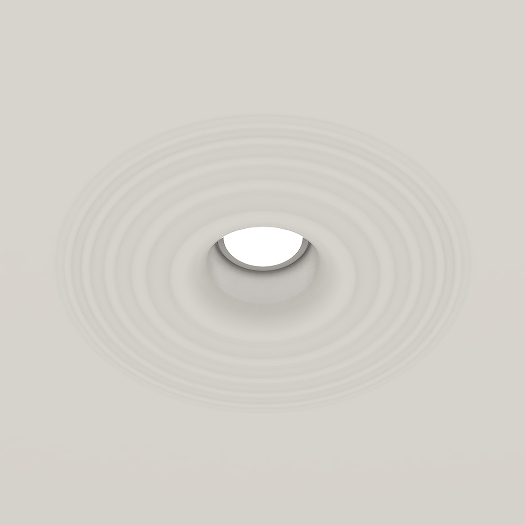 Nama Fos 20 Ripple Round Recessed Plaster In Downlight Darklight