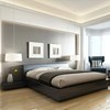 Eleni EL203 plaster in linear LED profile cornice providing ambient lighting in a sleek modern bedroom 