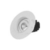 DLD Eiger Mini 1-R LED round adjustable downlight with plaster-in frame on white background