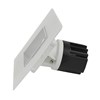 Side view of DLD Eiger Mini 1-S LED square adjustable downlight with plaster-in frame on white background