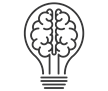 Lightbulb with brain filament icon