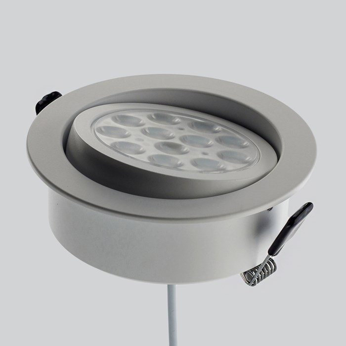 The Enio M adjustable downlight by LLD in anodised aluminium.