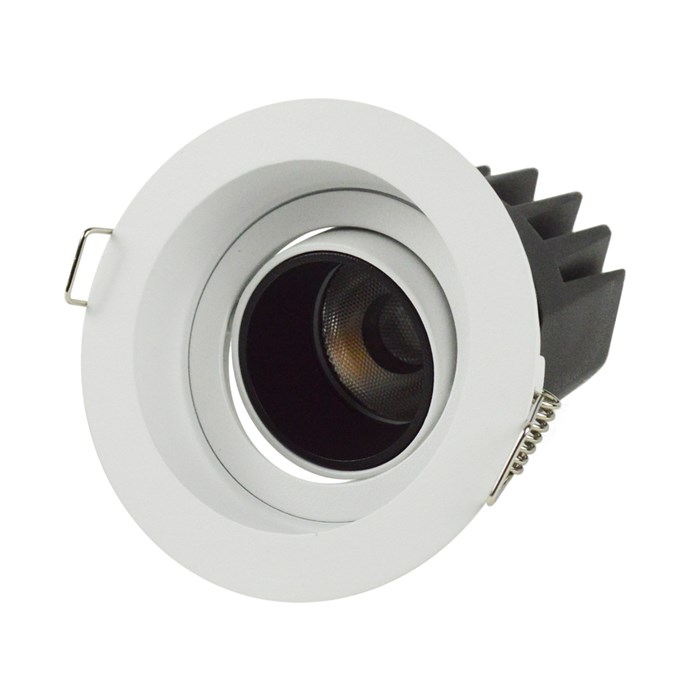 3/4 view DLD Andes 1-R True Colour CRI98 round adjustable recessed downlight on white background