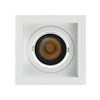 Straight on view DLD Andes 1-S True Colour CRI98 adjustable recessed downlight with square trim on white background