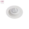 DLD Eiger 1-R architectural round fixed CRI98 LED downlight, recessed into a white ceiling, IP65 waterproof