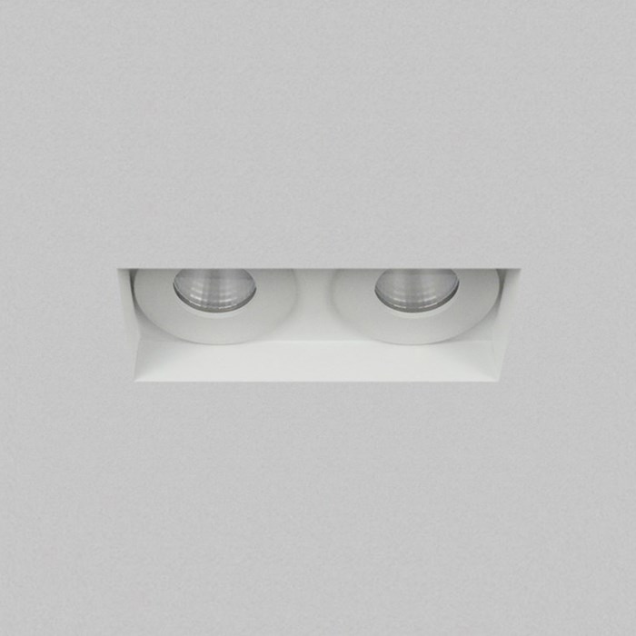 Dual ceiling mounted eiger mini downlight, warm soft led white, bright bulbs